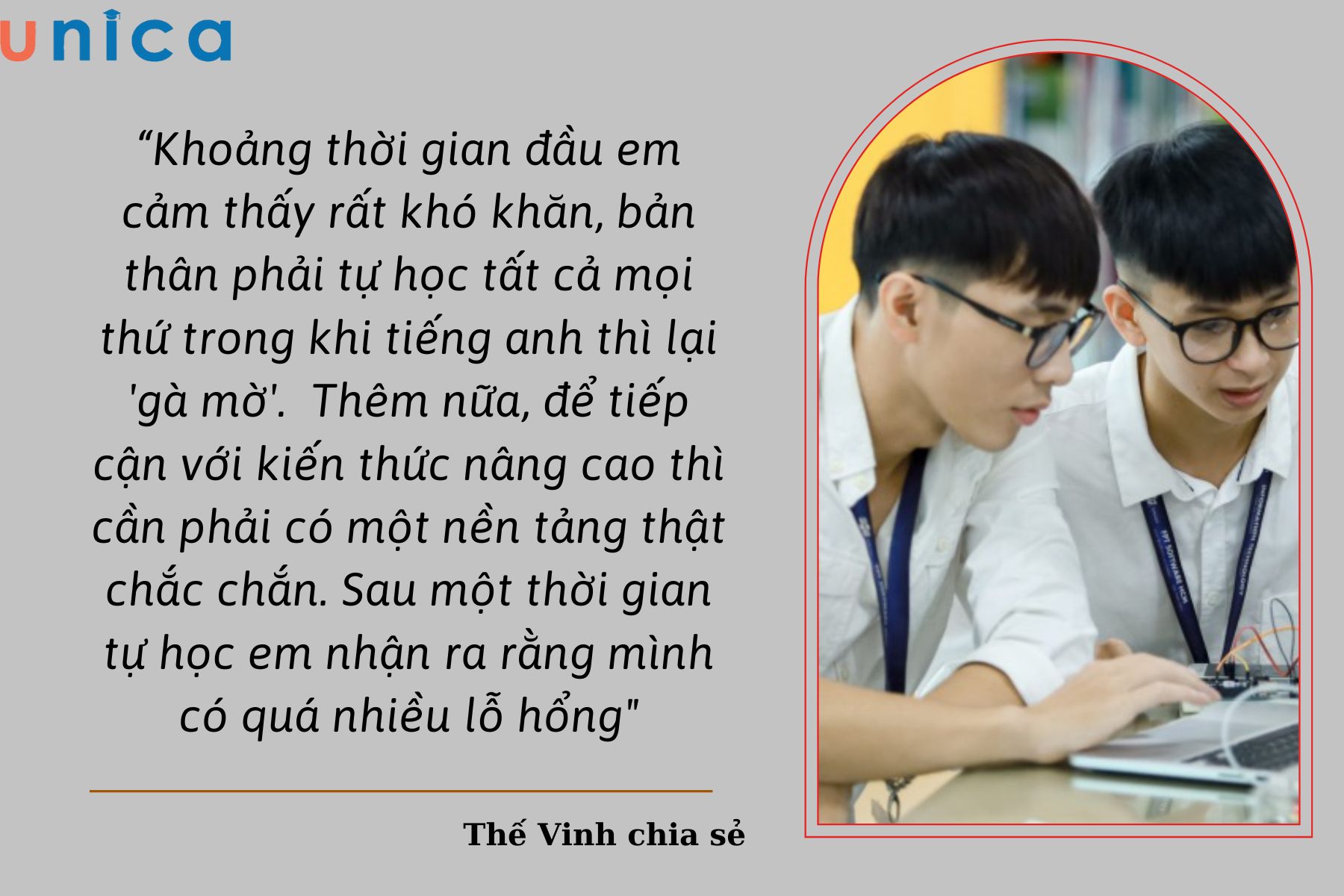 Vinh chia sẻ những khó khăn khi tự học công nghệ thông tin ở nhà