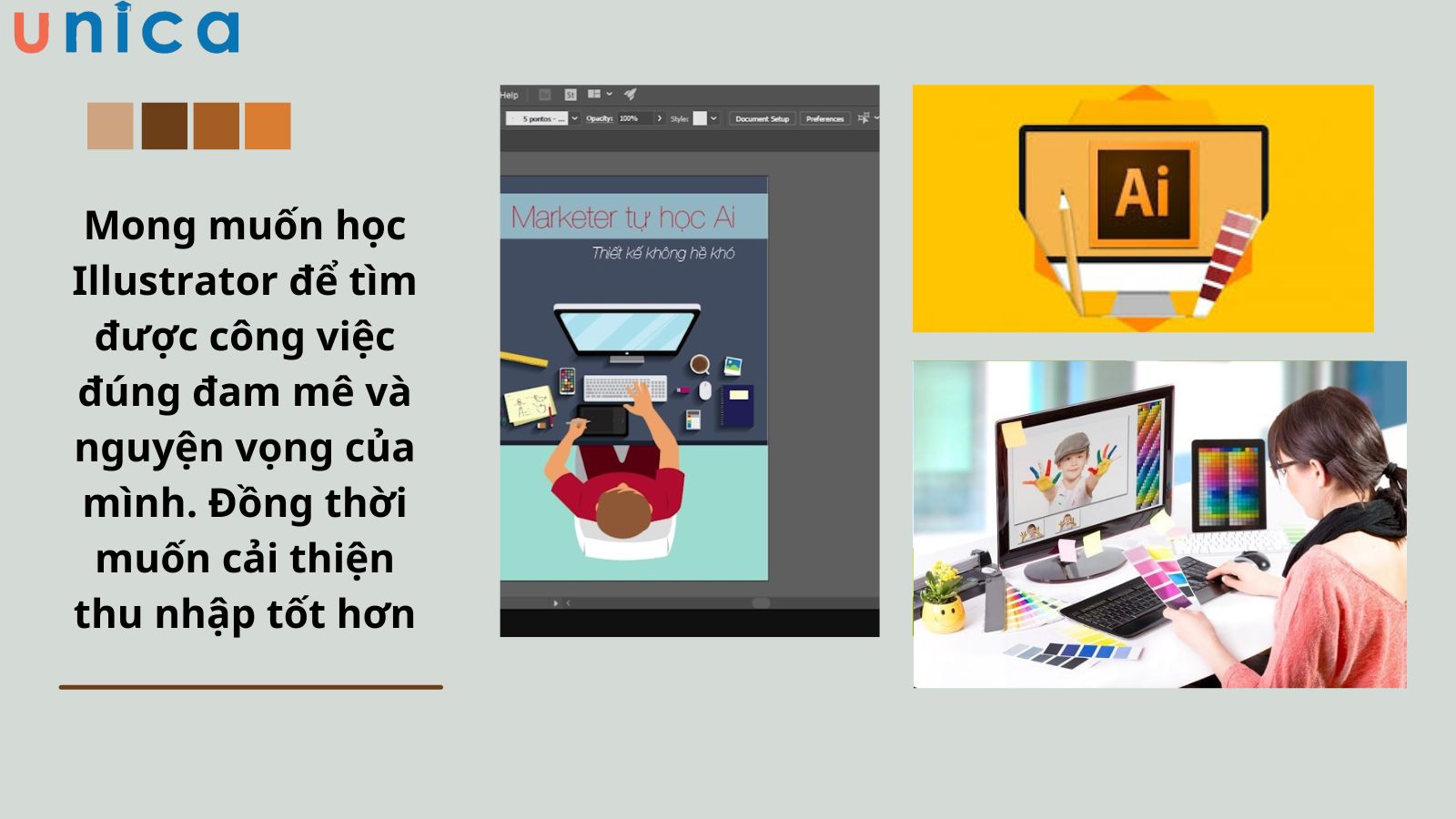 Mong muốn học Illustrator để tìm công việc đúng đam mê