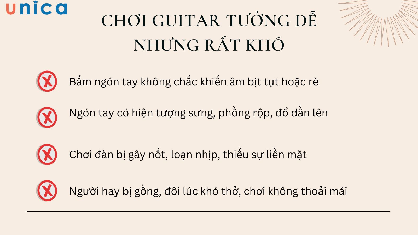 Khó khăn gặp phải trong quá trình chơi guitar