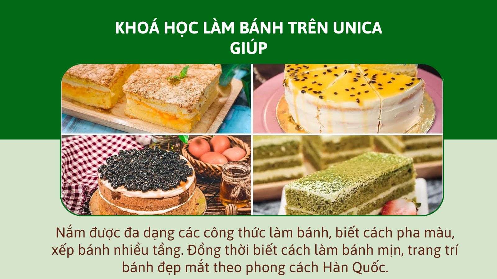 Khoá học làm bánh trên Unica