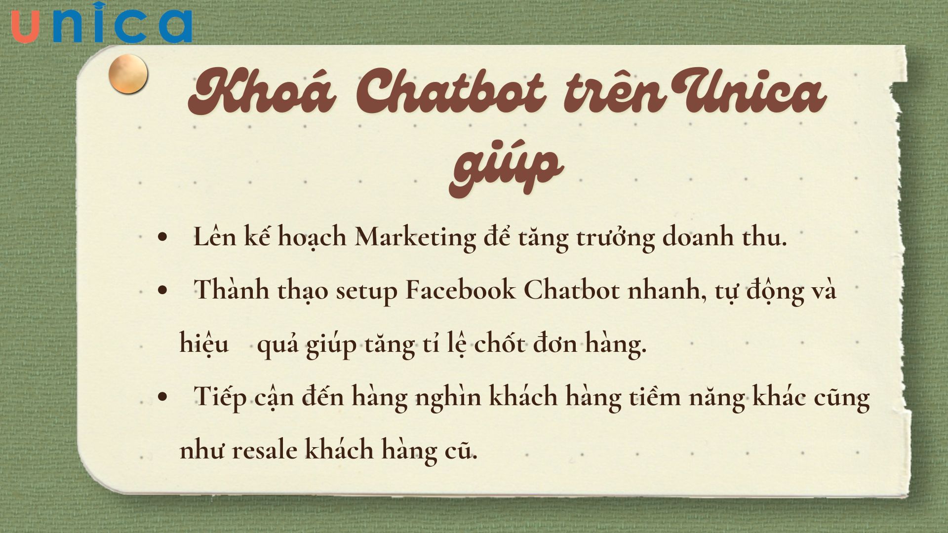 Lợi ích khi học khoá chatbot trên Unica