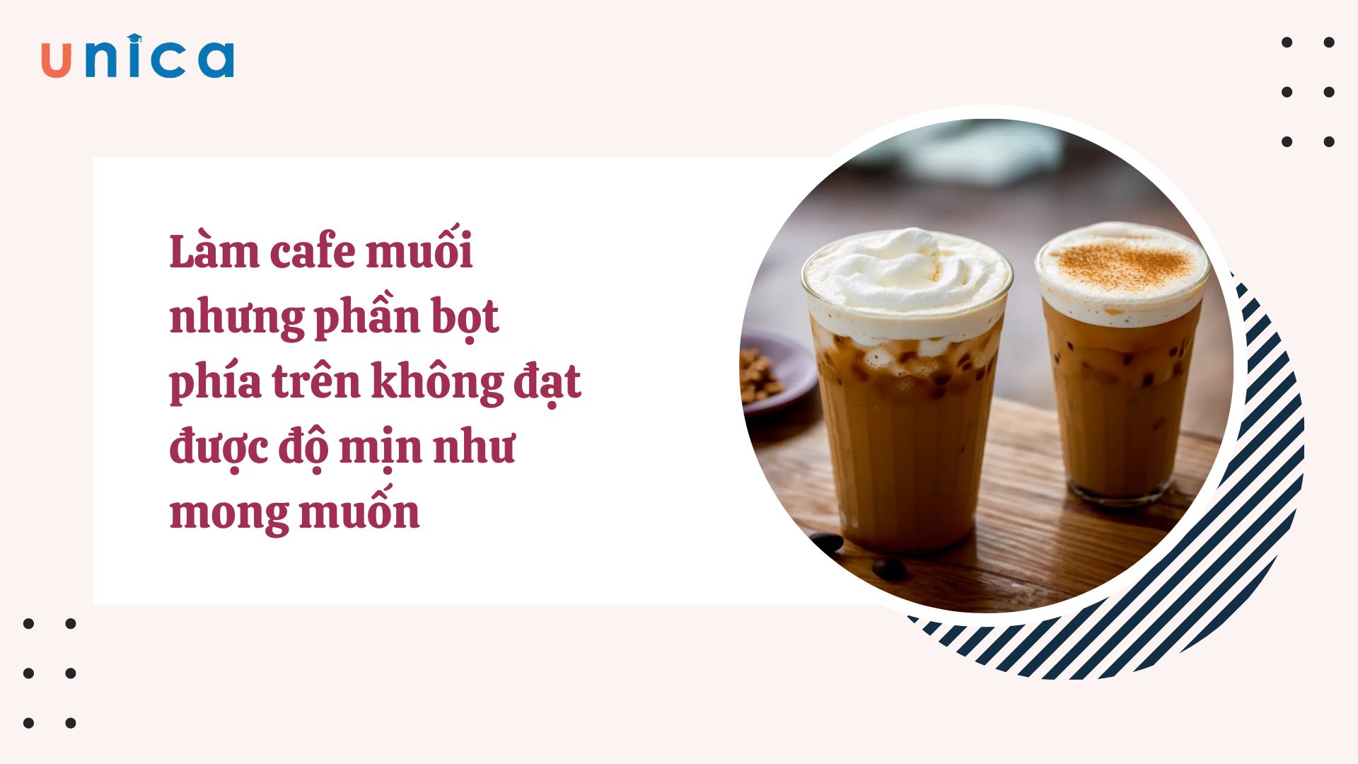 Pha cafe muối nhưng phần bọt không sánh mịn