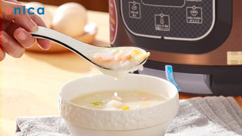 Nấu cháo thịt bằm bằng nồi cơm điện
