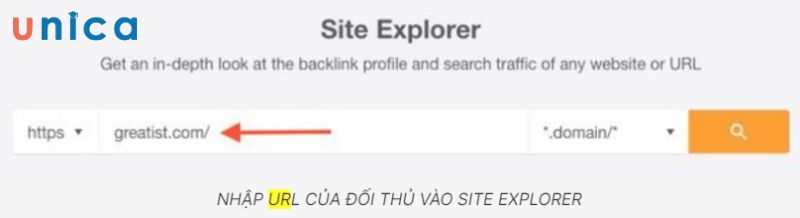 Nhập URL đó vào Site Explorer của Ahrefs