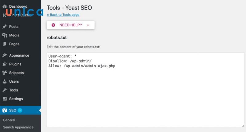 Yoast SEO cho phép chỉnh sửa tệp robots.txt trên Bảng điều khiển