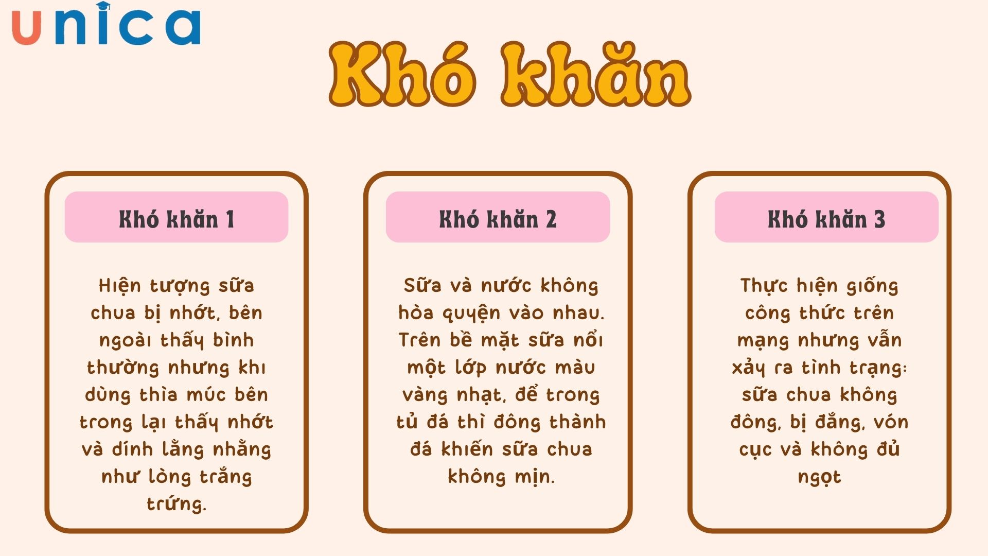 Khó khăn trong quá trình làm sữa chua