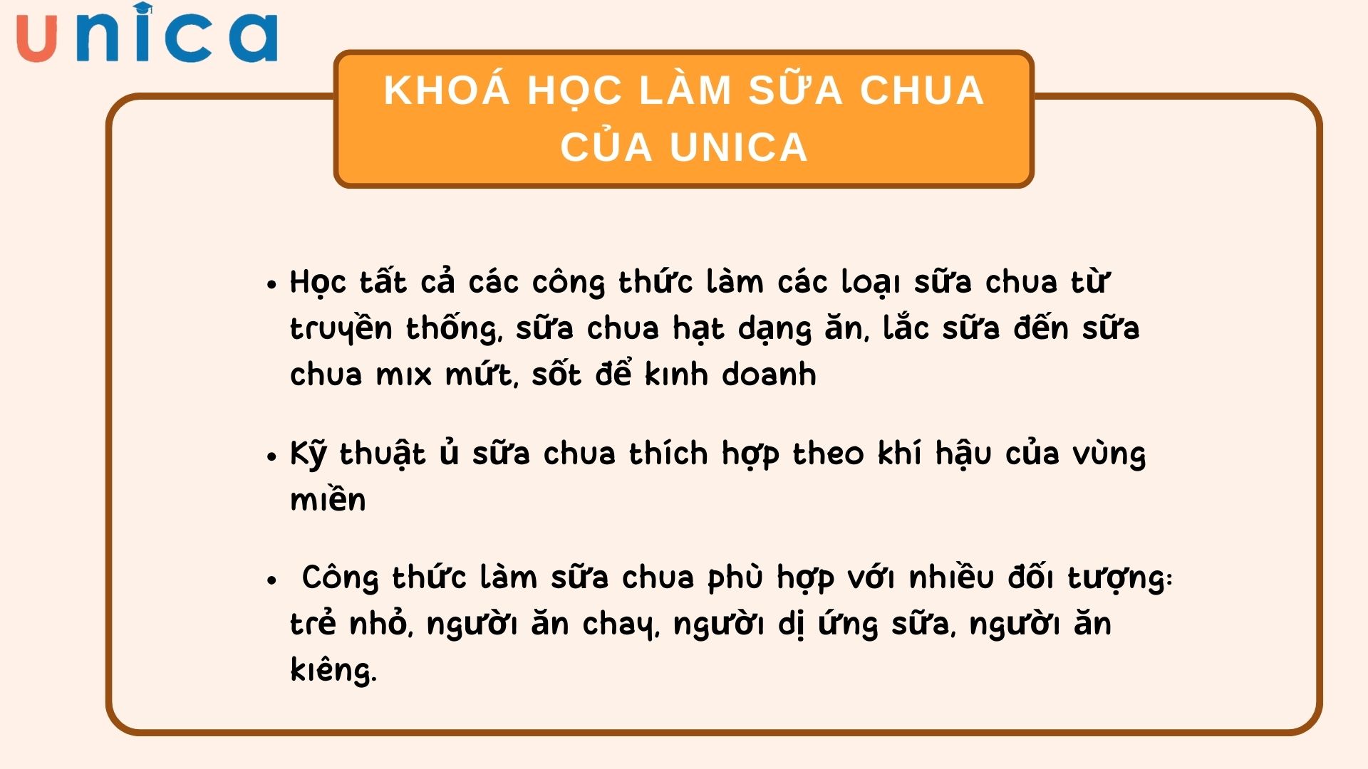 Lợi ích khi học khoá làm sữa chua trên Unica