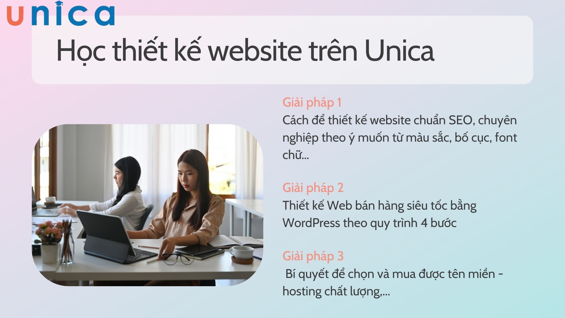 Khoá học thiết kế website trên Unica