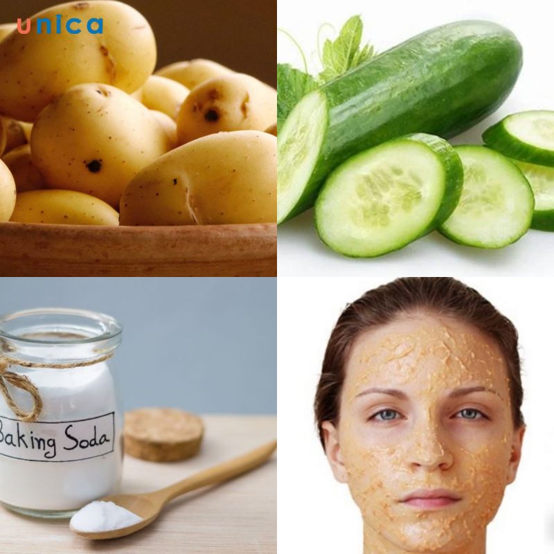 Mặt nạ khoai tây với dưa leo và baking soda