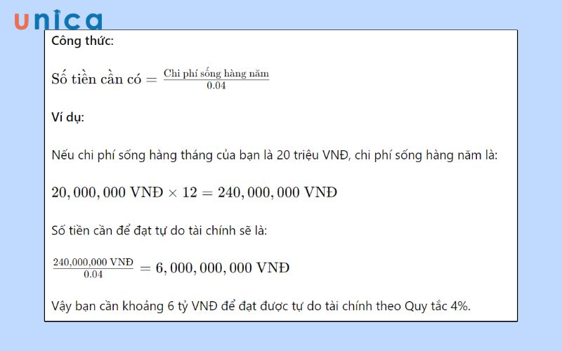 Tính toán tổng số tiền cần để đạt tự do tài chính