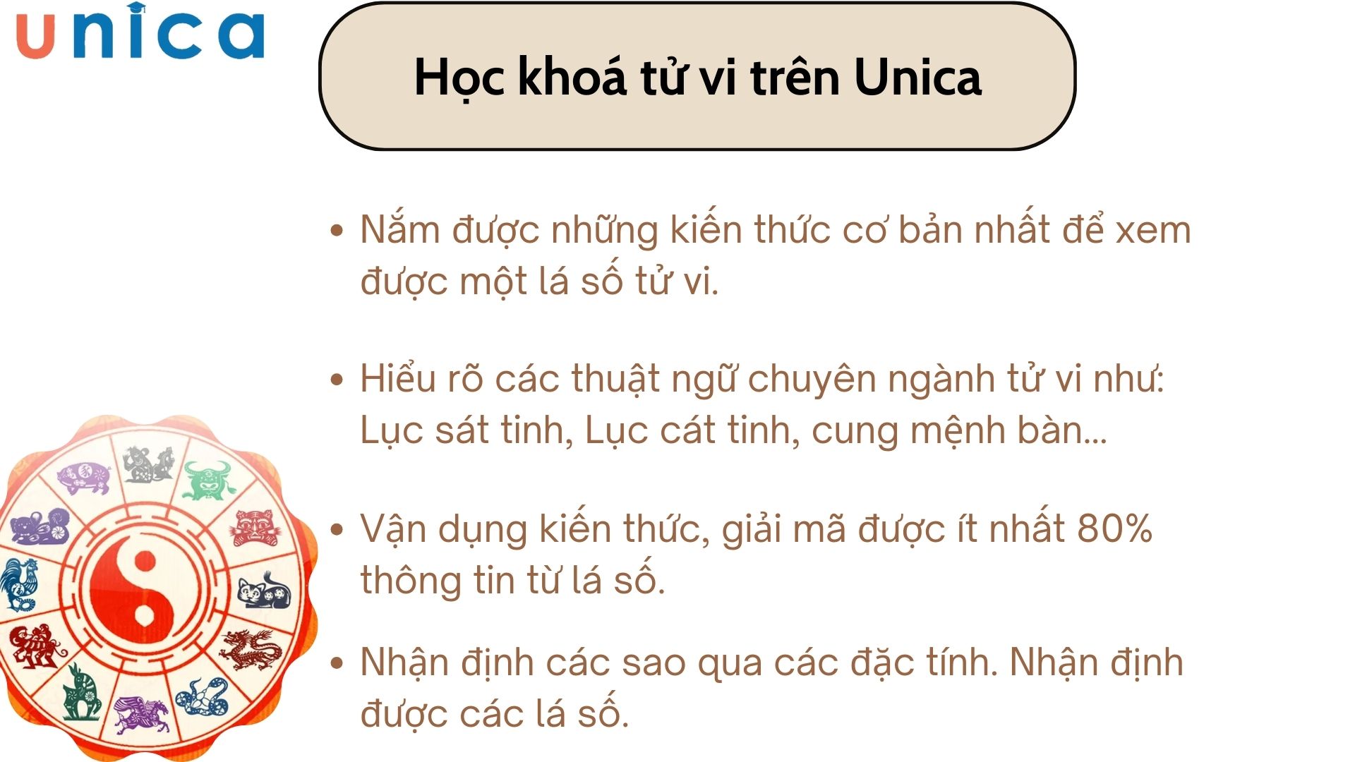 Khoá học tử vi trên Unica