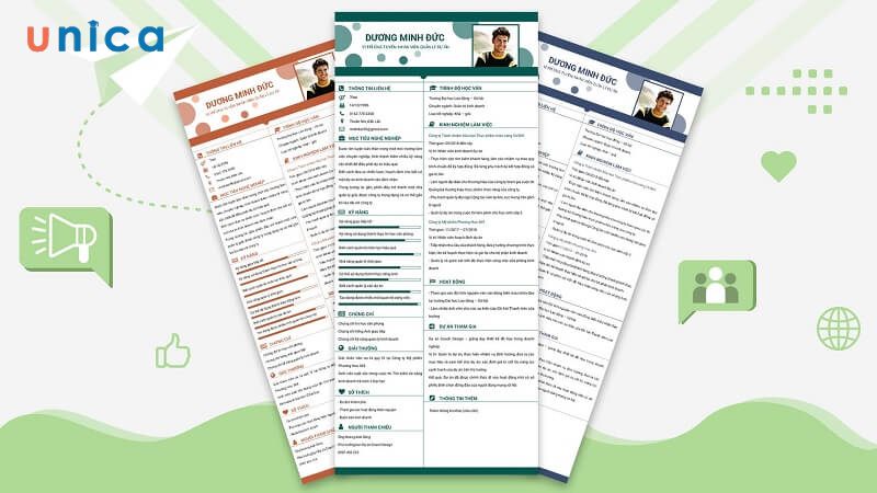 Kích thước chuẩn của một bản CV sẽ bằng với kích thước của một trang A4, cụ thể là 21 x 29,7 cm