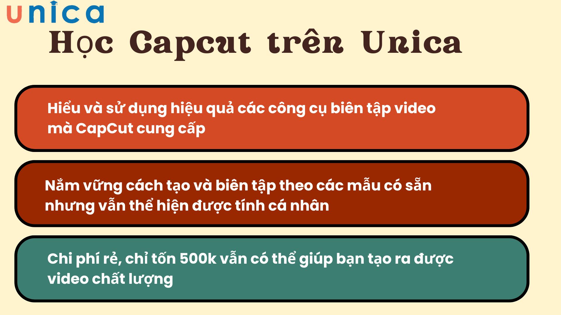 Khoá học Capcut trên Unica