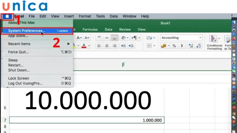 Chọn mục System Preferences