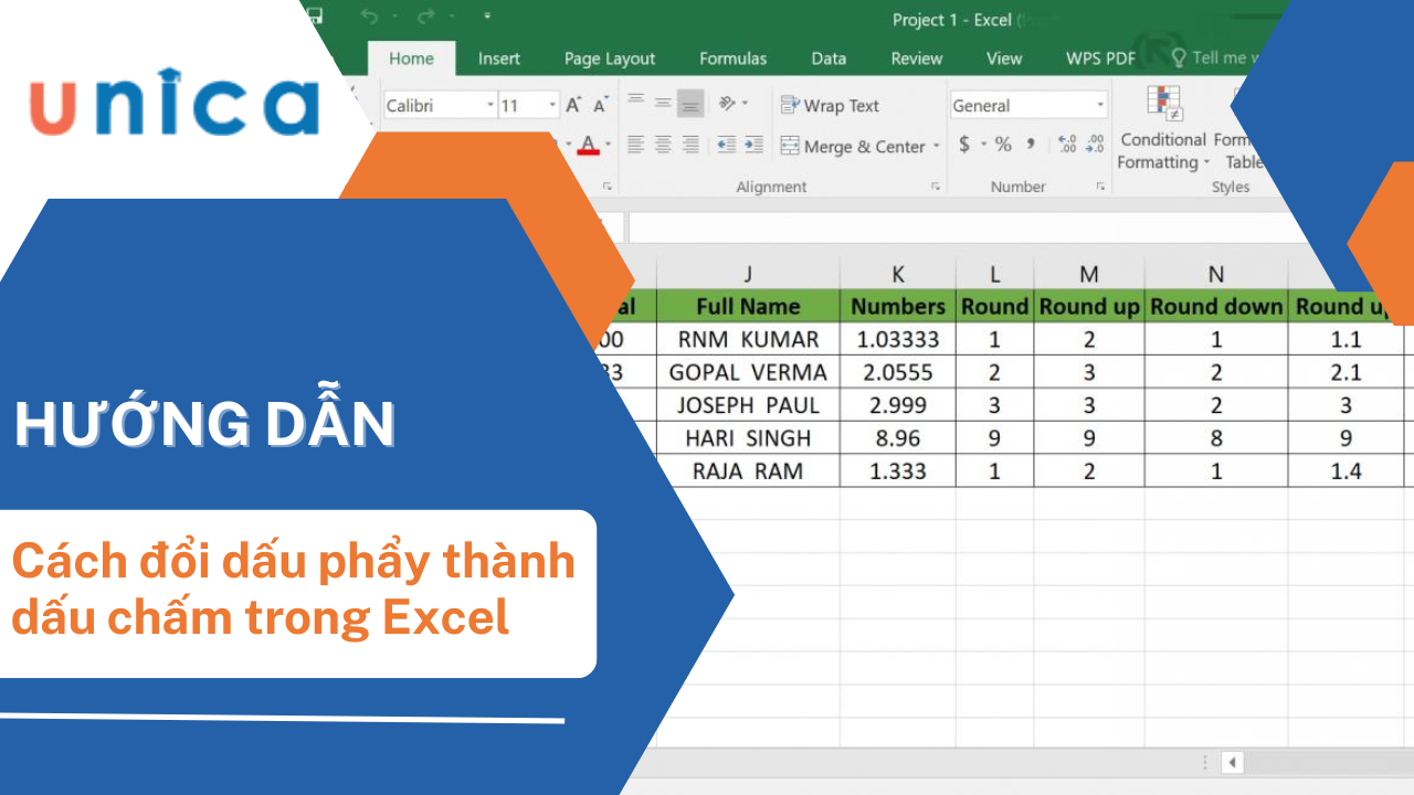 3 Cách đổi dấu phẩy thành dấu chấm trong Excel nhanh nhất