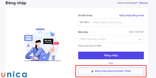 Đăng nhập tài khoản TikTok 