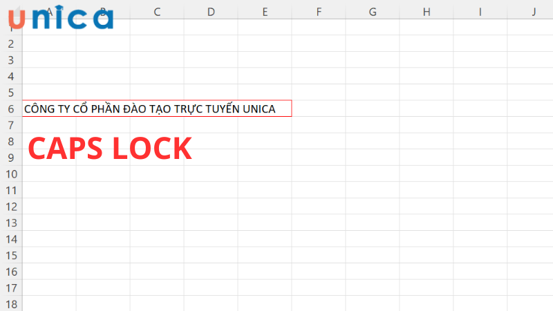 Dùng Caps Lock để viết hoa chữ các chữ cái trong Excel