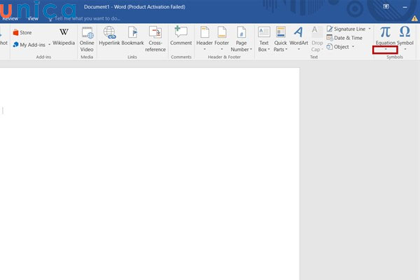Nhấp mũi tên tại Equation