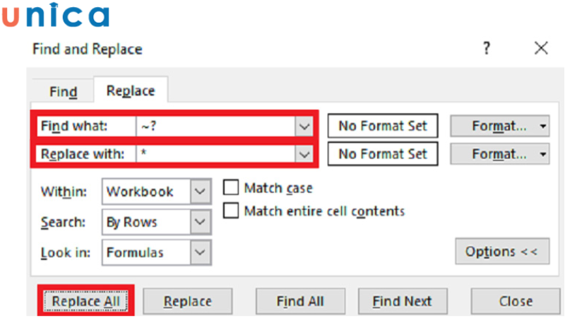 Hướng dẫn cách tìm kiếm và thay thế bằng kí tự đại diện trong Excel