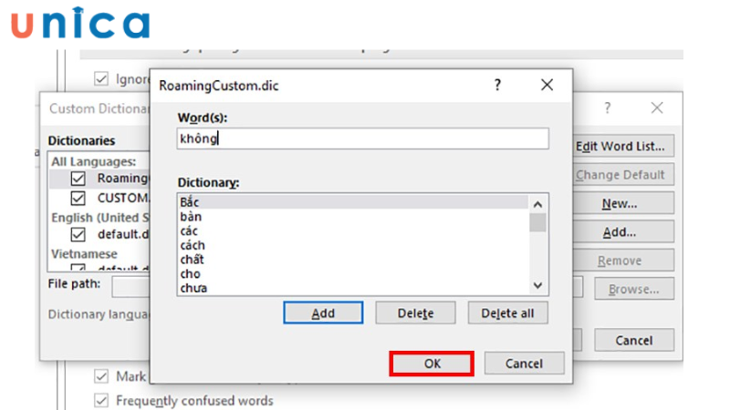 Ấn OK để hoàn tất quá trình