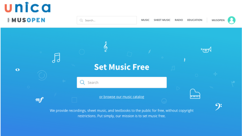 Musopen là website miễn phí cung cấp nhạc không bản quyền cho người dùng