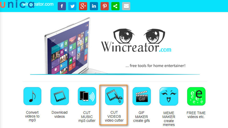 Phần mềm cắt video online Wincreator.com