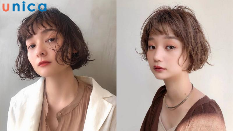 Tóc ngắn đánh rối phần đuôi cho nàng mặt dài