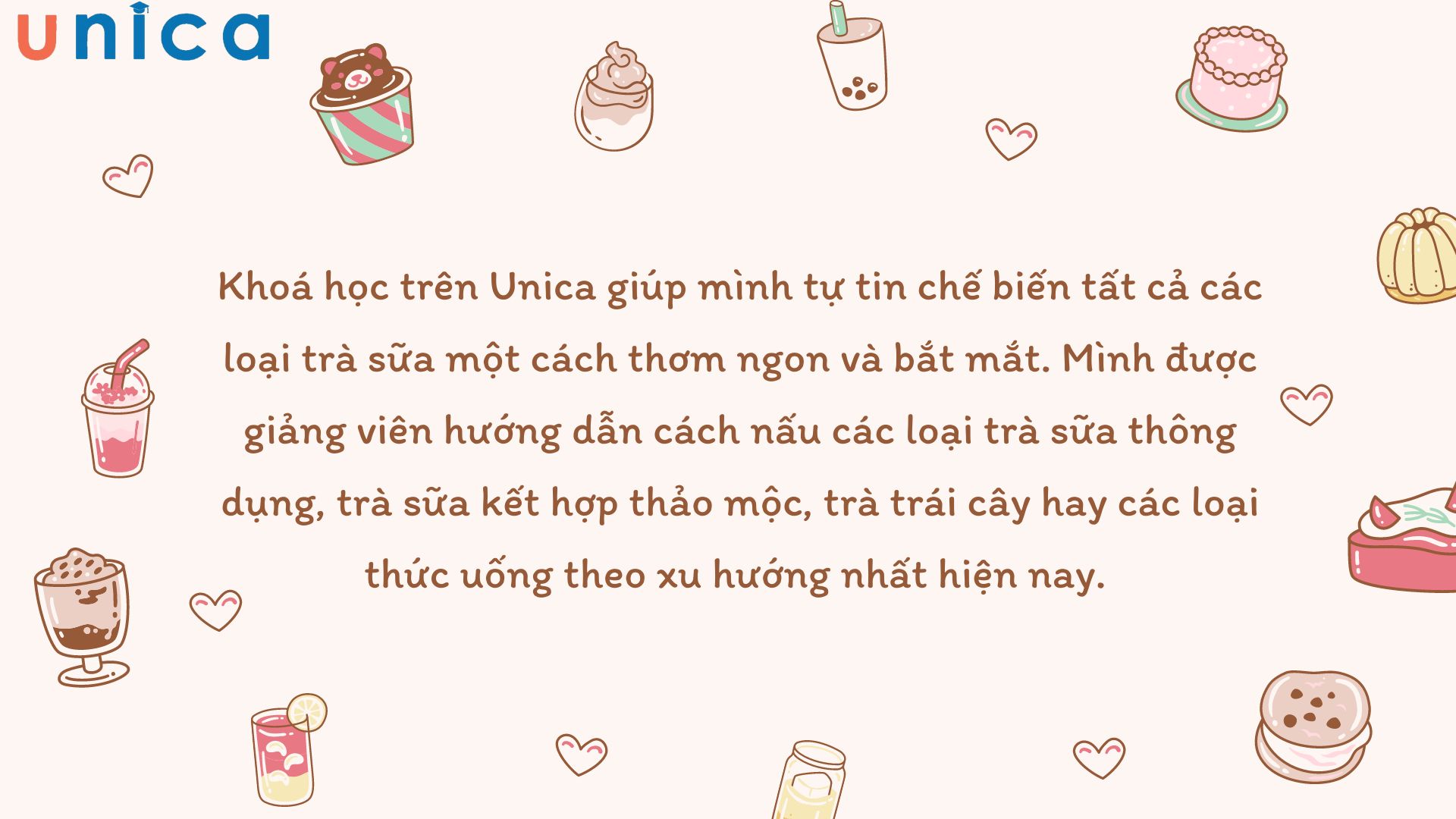 Khoá học làm trà sữa trên Unica