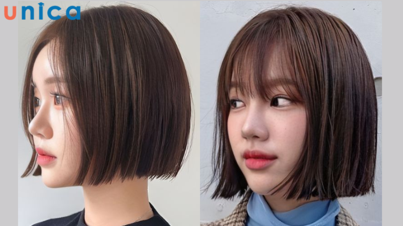 Tóc ngắn nữ thẳng tự nhiên