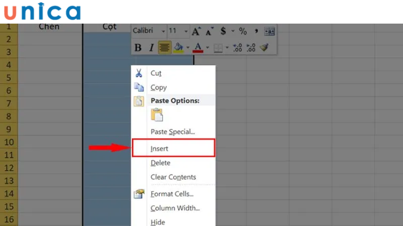 Cách thêm nhiều cột vào Excel cùng một lúc