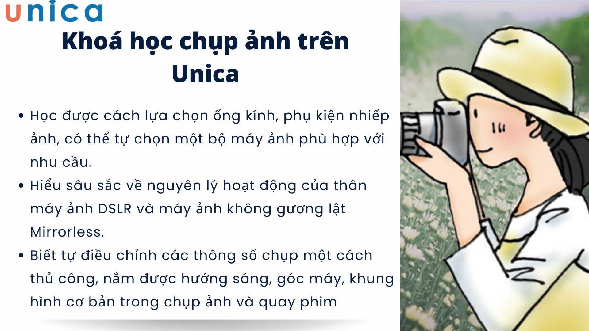 Khoá học chụp ảnh trên Unica