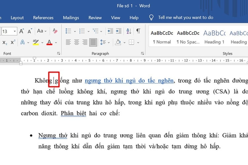 Xuất hiện khoảng trắng thừa theo dòng trong Word