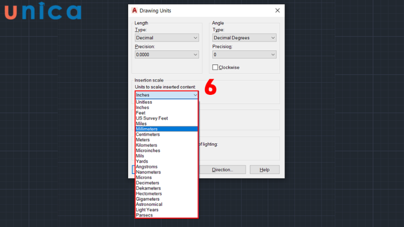 Chọn đơn vị phù hợp bản vẽ CAD