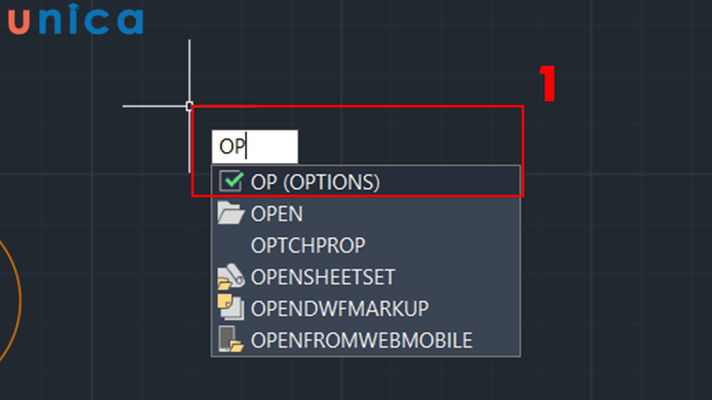 Nhập lệnh OPTIONS (OP) trong Autocad