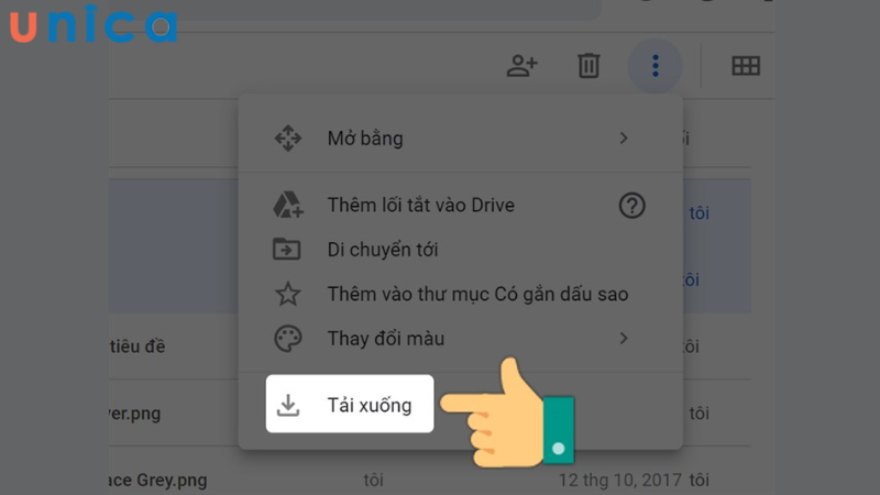 Chọn mục Tải xuống