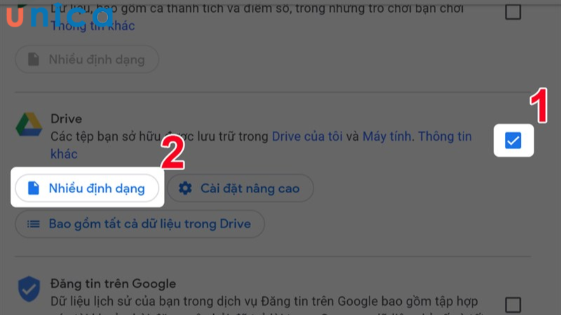 Chọn Drive rồi chọn nhiều định dạng với mục đích chỉnh dạng cho dữ liệu