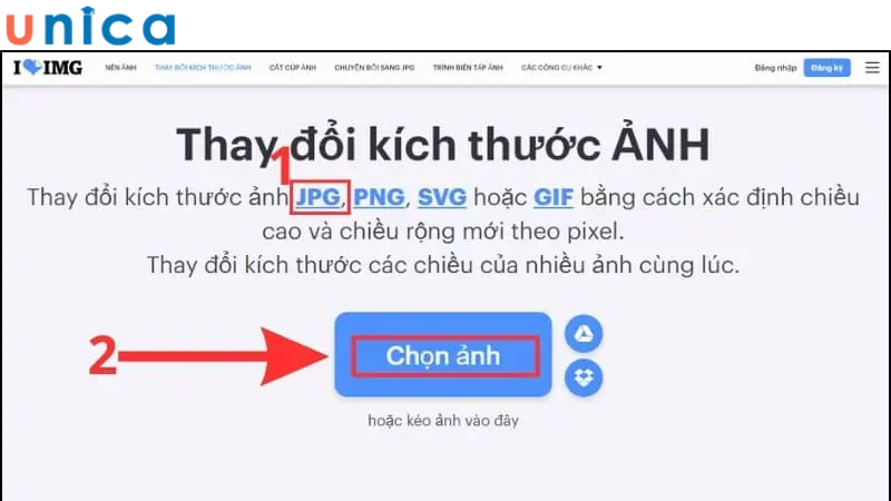 Ấn vào mục chọn ảnh