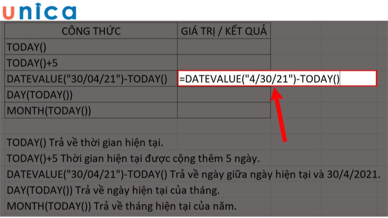Nhập công thức vào ô tính