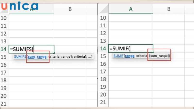 Sự khác biệt giữa SUMIFS và SUMIF