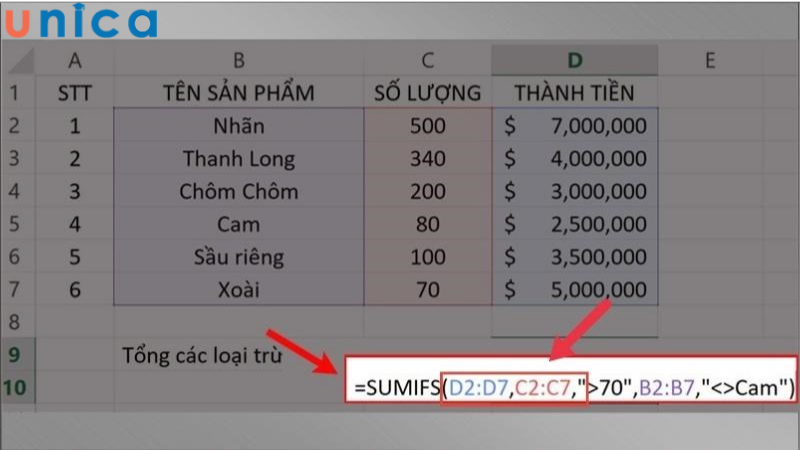 Sử dụng cùng một số hàng và cột cho đối số phạm vi