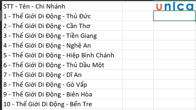 Cho bảng dữ liệu sau làm ví dụ