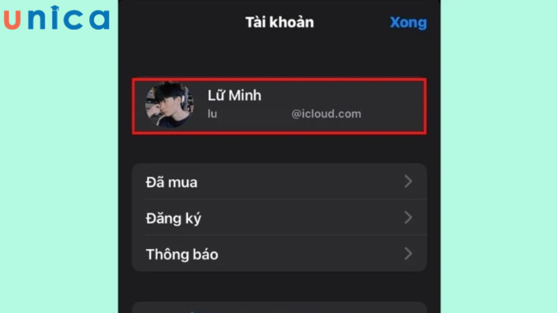 Chọn mục có tên và iCould trong App Store