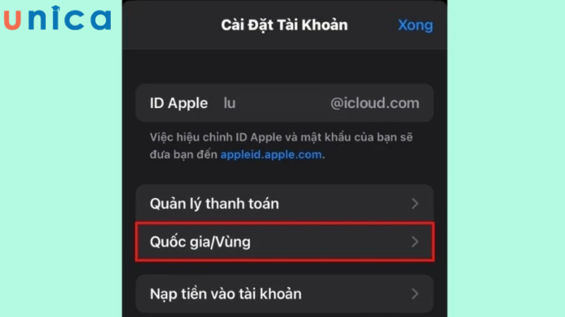 Chọn Quốc gia/Vùng 