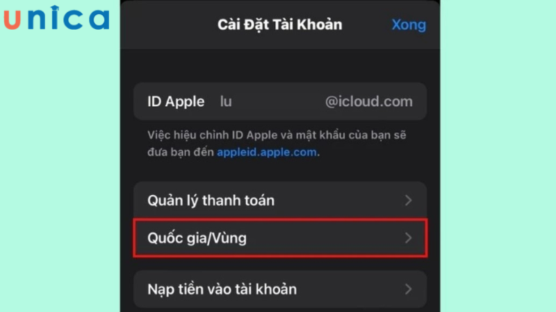 Chọn Quốc gia/Vùng