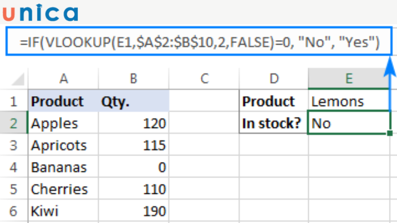 Hướng dẫn kết hợp VLOOKUP và hàm IF để trả về giá trị TRUE/FALSE hoặc 1 và 0