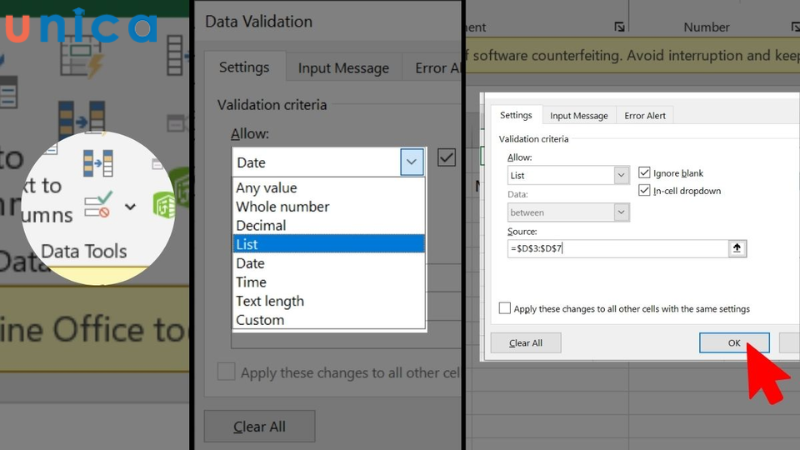 Hướng dẫn các bước tạo bảng dạng Drop List trong Excel