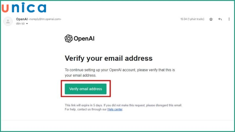 Chọn Verify your email address