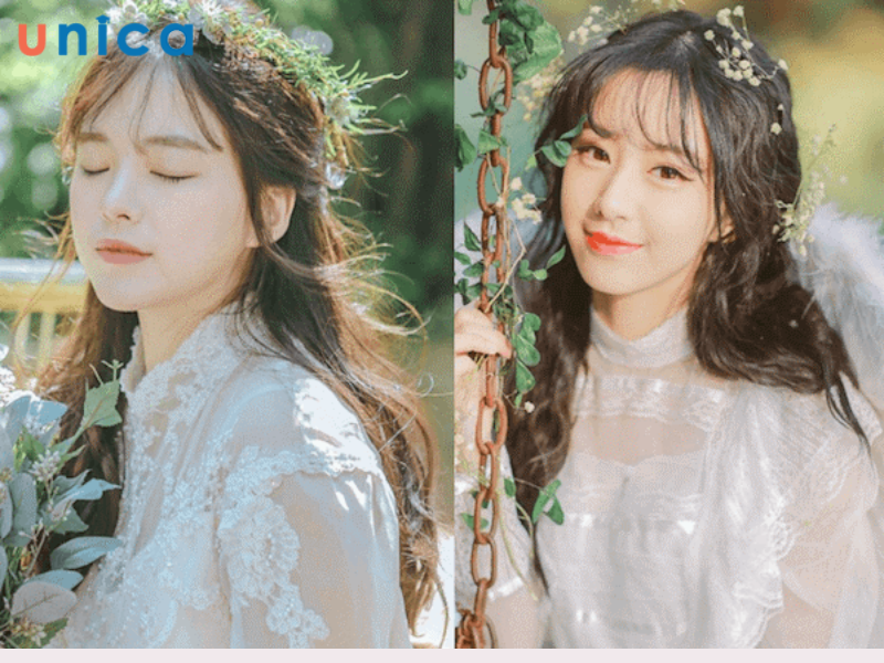 Kiểu tóc đi đám cưới dành cho mặt vuông