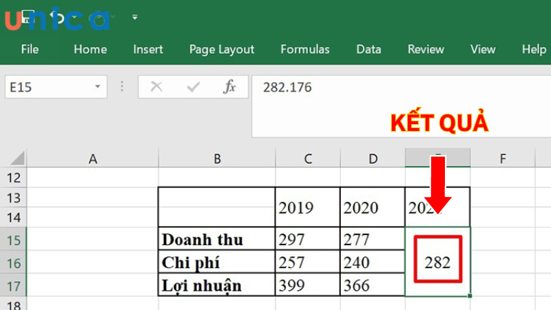 Kết quả gộp ô bằng phím tắt trong excel