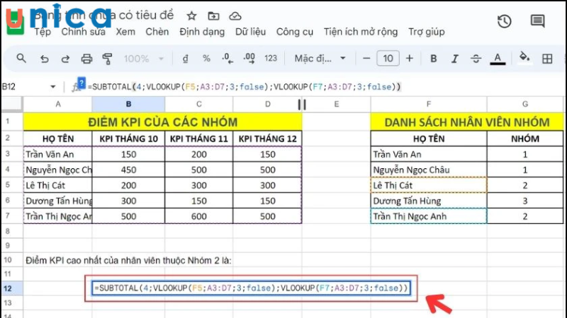 Hướng dẫn kết hợp hàm Subtotal với hàm Vlookup